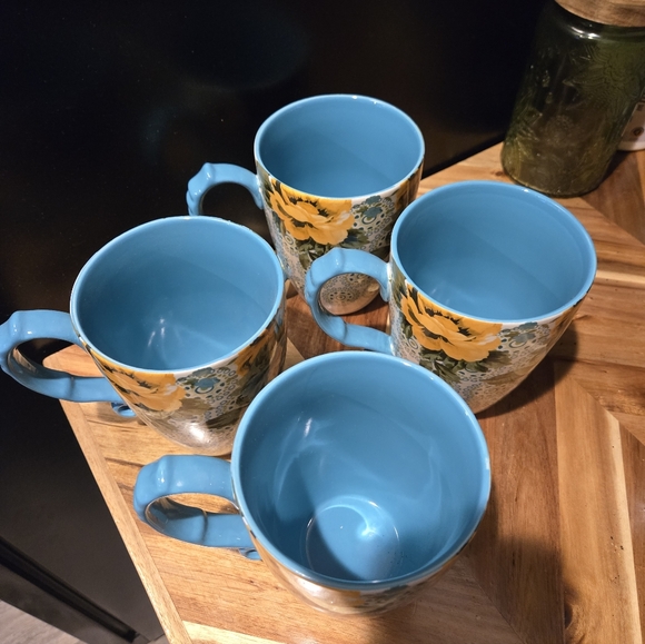 Pioneer Woman Floral Ceramic Latte Mugs Set - Picture 2 of 3